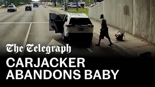 video: Watch: Carjacker abandons child by side of road