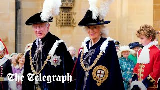 video: King leads senior royals in colourful Garter Day procession