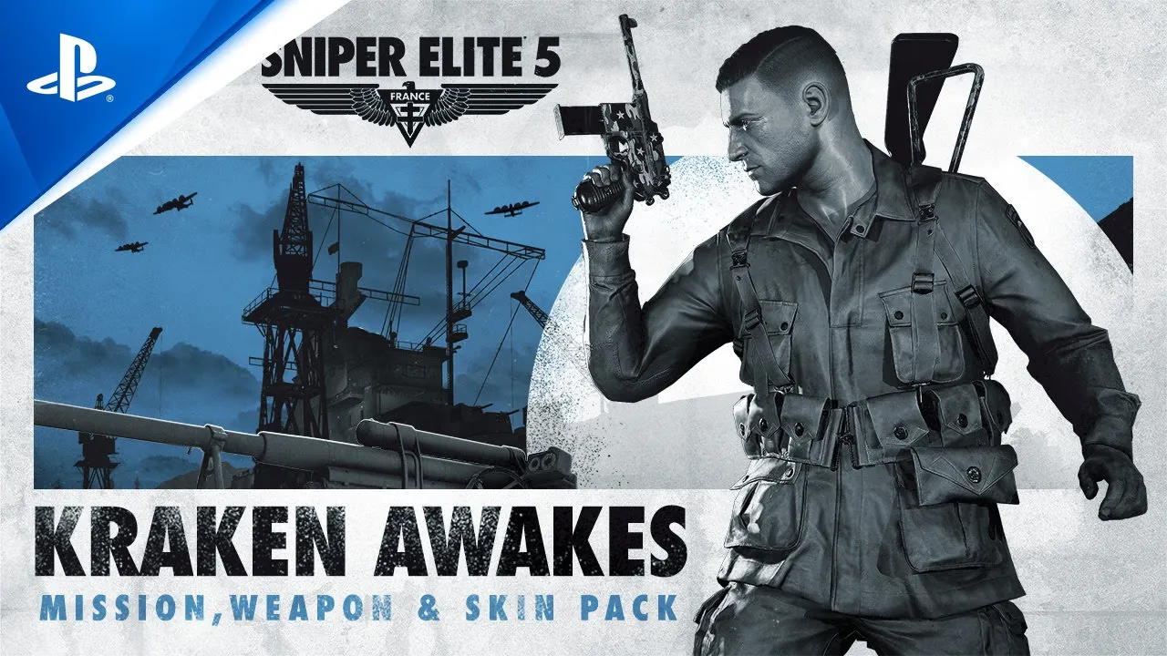 Sniper Elite 5 - Kraken Awakes Mission, Weapon & Skin Pack трейлър | Игри за PS5 и PS4