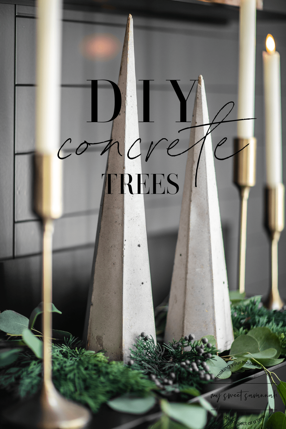 DIY CONCRETE CHRISTMAS TREES