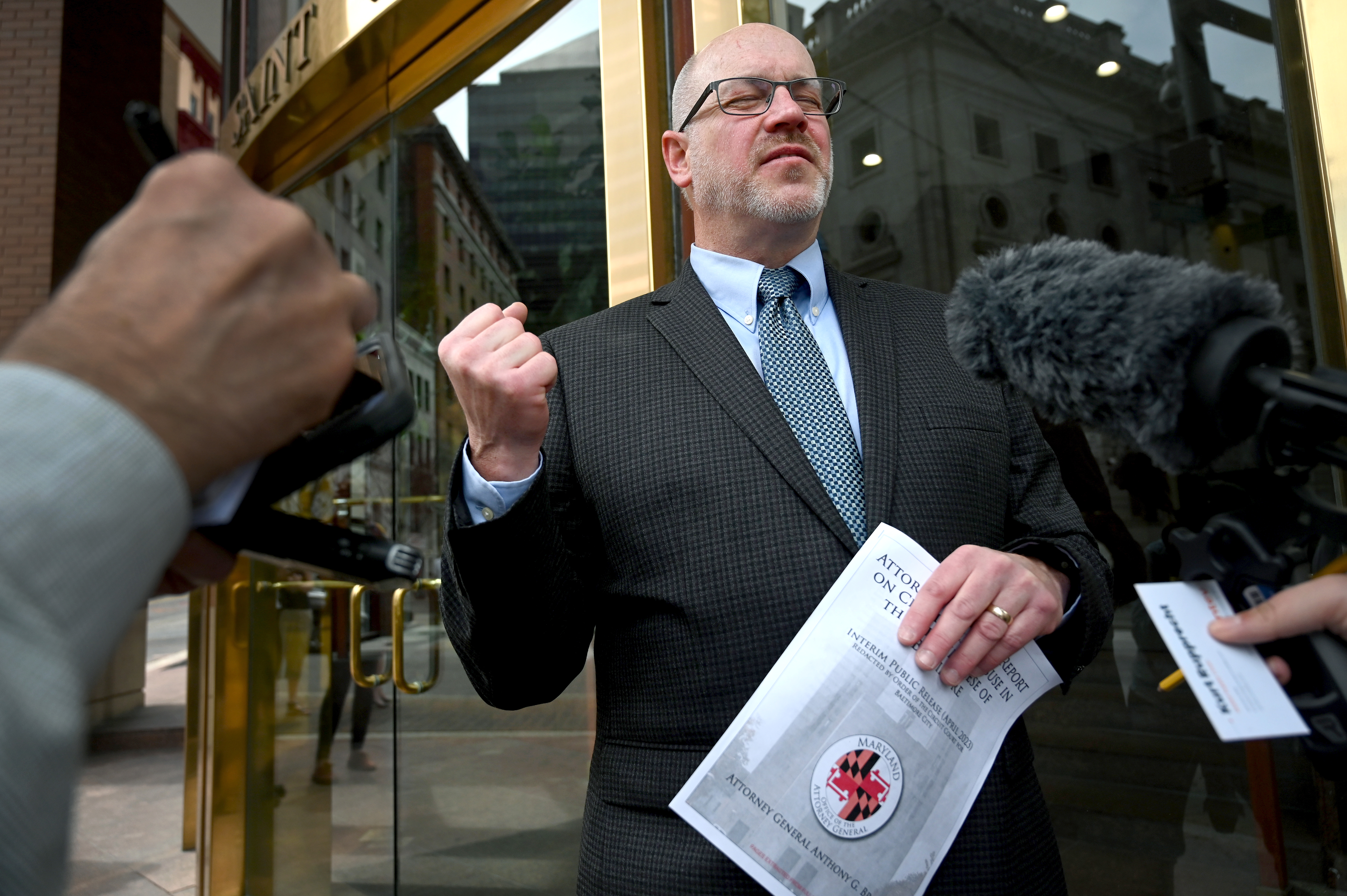 Kurt Rupprecht speaks about the abuse he suffered after the release of the redacted report on child sexual abuse in the Catholic Archdiocese of Baltimore by the Maryland Attorney General's Office on Wednesday. (Kim Hairston/Staff Photo)