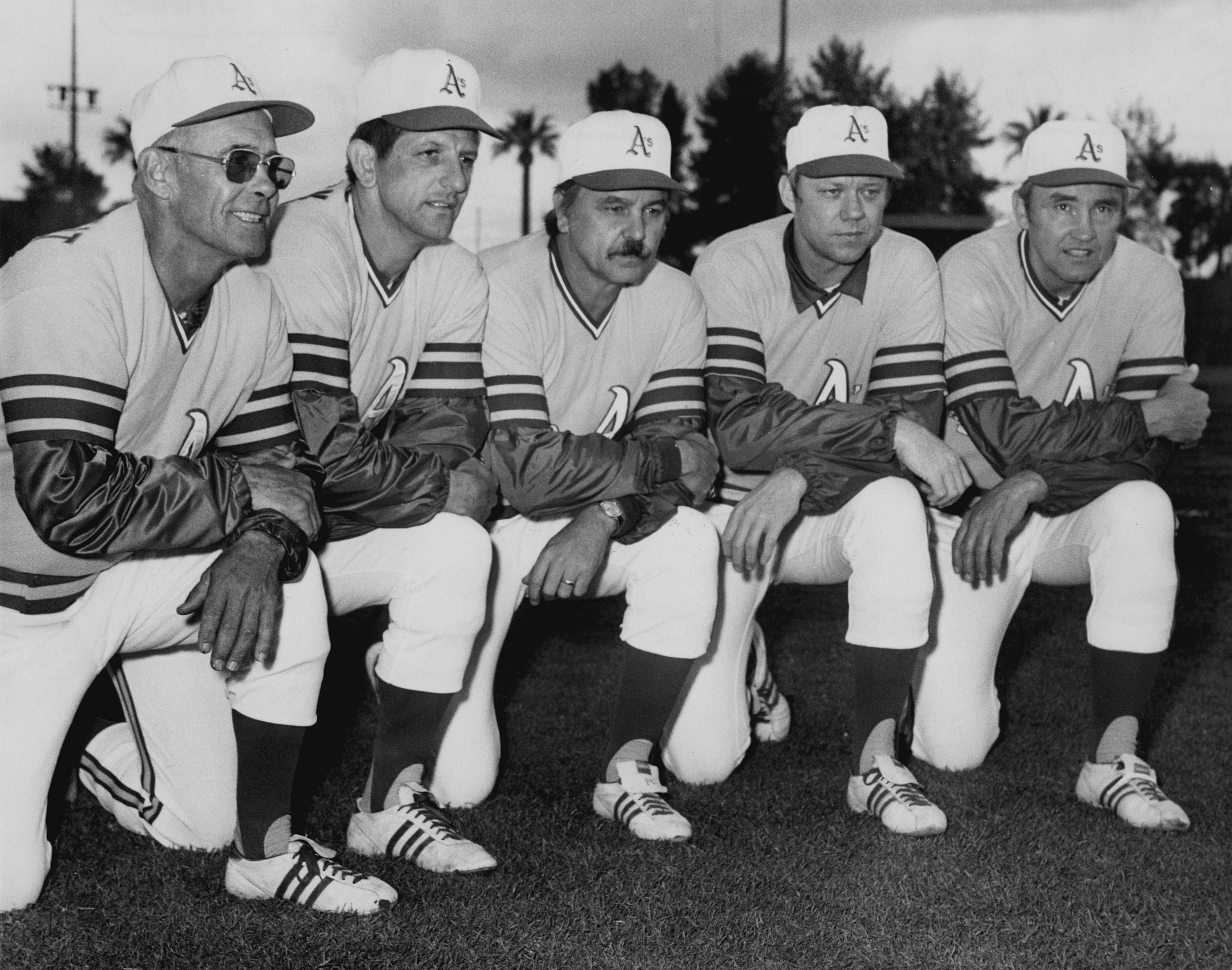 After his playing days, Jerry Adair (second from right) coached for the Oakland Athletics and California Angels. To the right of him in this photo from 1972 is fellow Oakland coach Irv Noren. To the left of him, from left to right, are coaches Vern Hoscheit and Wes Stock and manager Dick Williams. (Russ Reed/Oakland Tribune)Oakland, CA Circa 1972 - 1973 - Oakland A's coaches (left to right) Vern Hoscheit, Wes Stock, manager Dick Williams, Jerry Adair, and Irv Noren. (Russ Reed / Oakland Tribune)