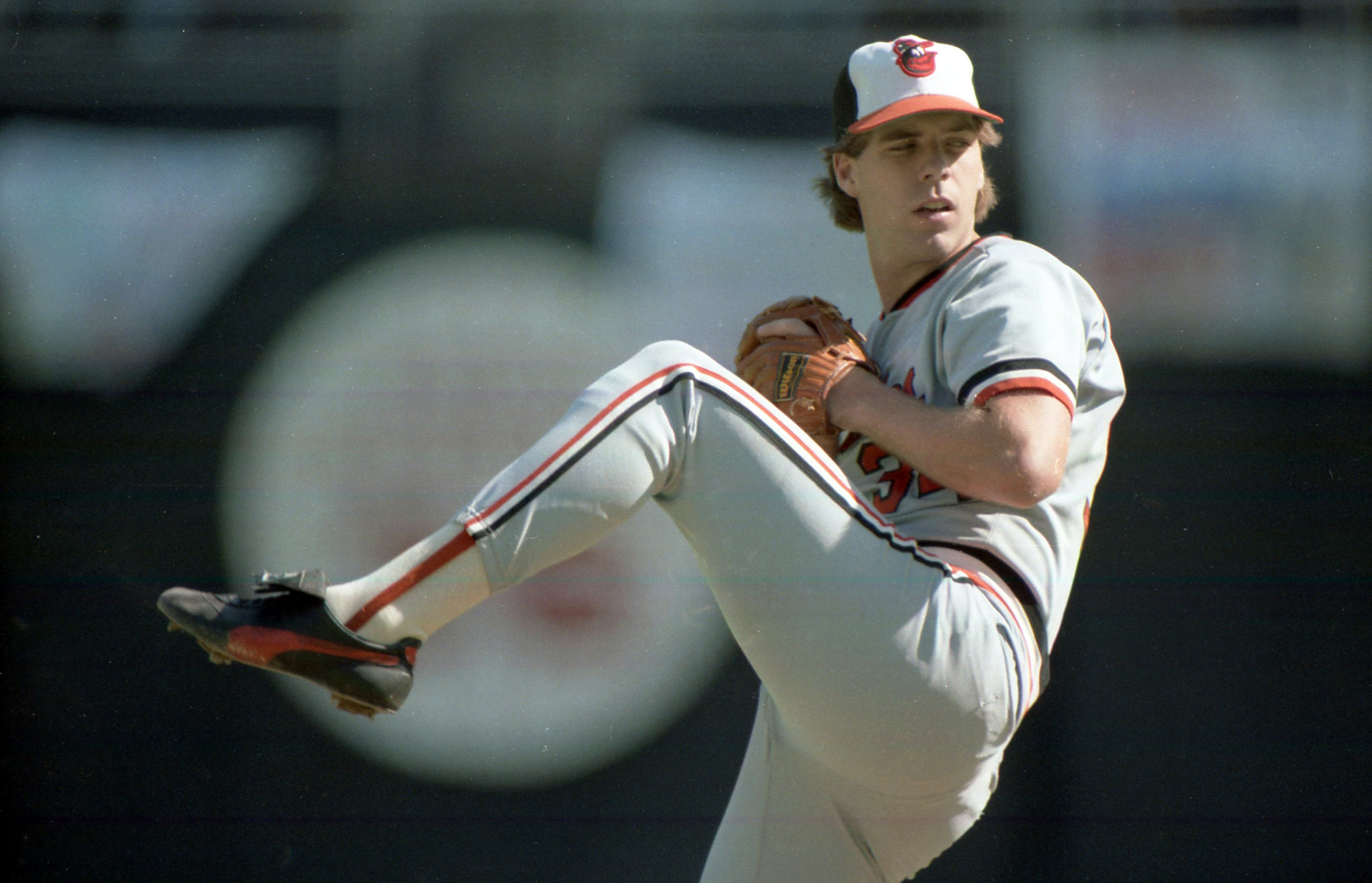 Orioles pitcher Storm Davis in Game 4 of the World Series.Gene Sweeney Jr. Caption: 10/15/83