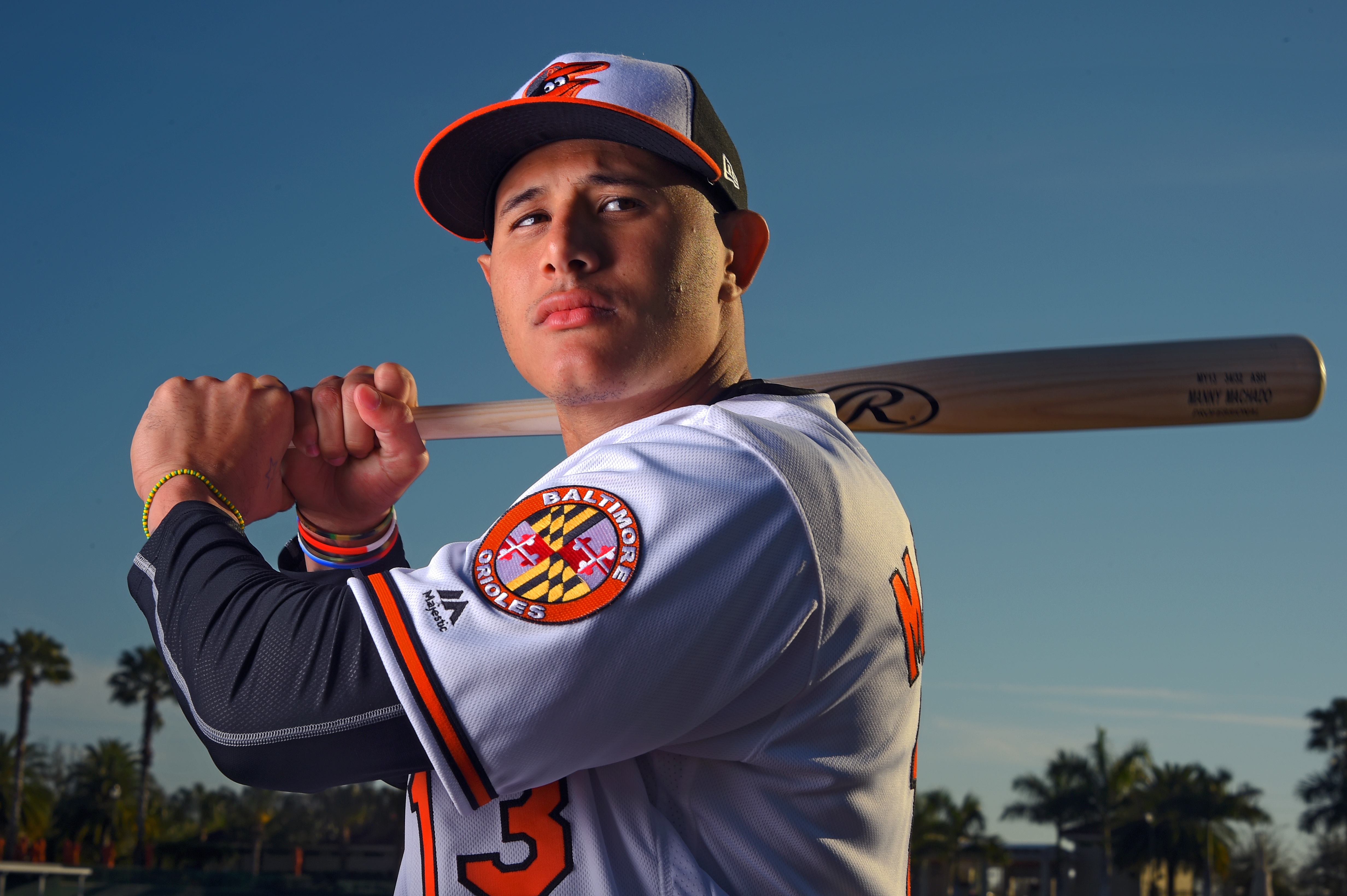 Sarasota, FL -- 02/20/2017 -- Baltimore Orioles infielder Manny Machado poses for photo day portraits at the Ed Smith Stadium baseball complex. (Karl Merton Ferron / Baltimore Sun Staff) [BBG 2017 ORIOLES PHOTO DAY MACHADO (DSC_7951.JPG)]