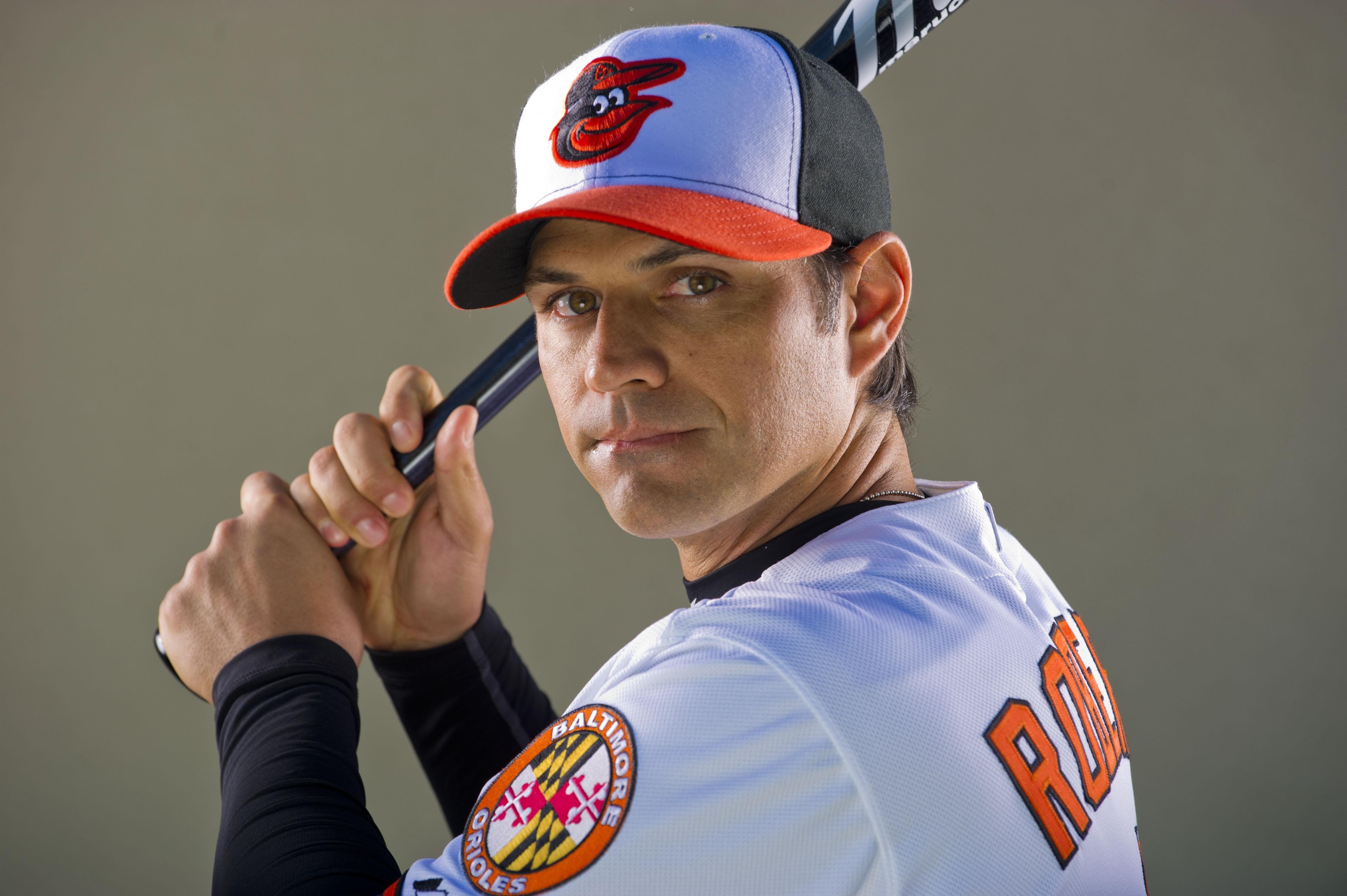 Baltimore Orioles infielder Brian Roberts poses for a portrait at the Sarasota Sports Complex Thu, Mar. 1, 2012.