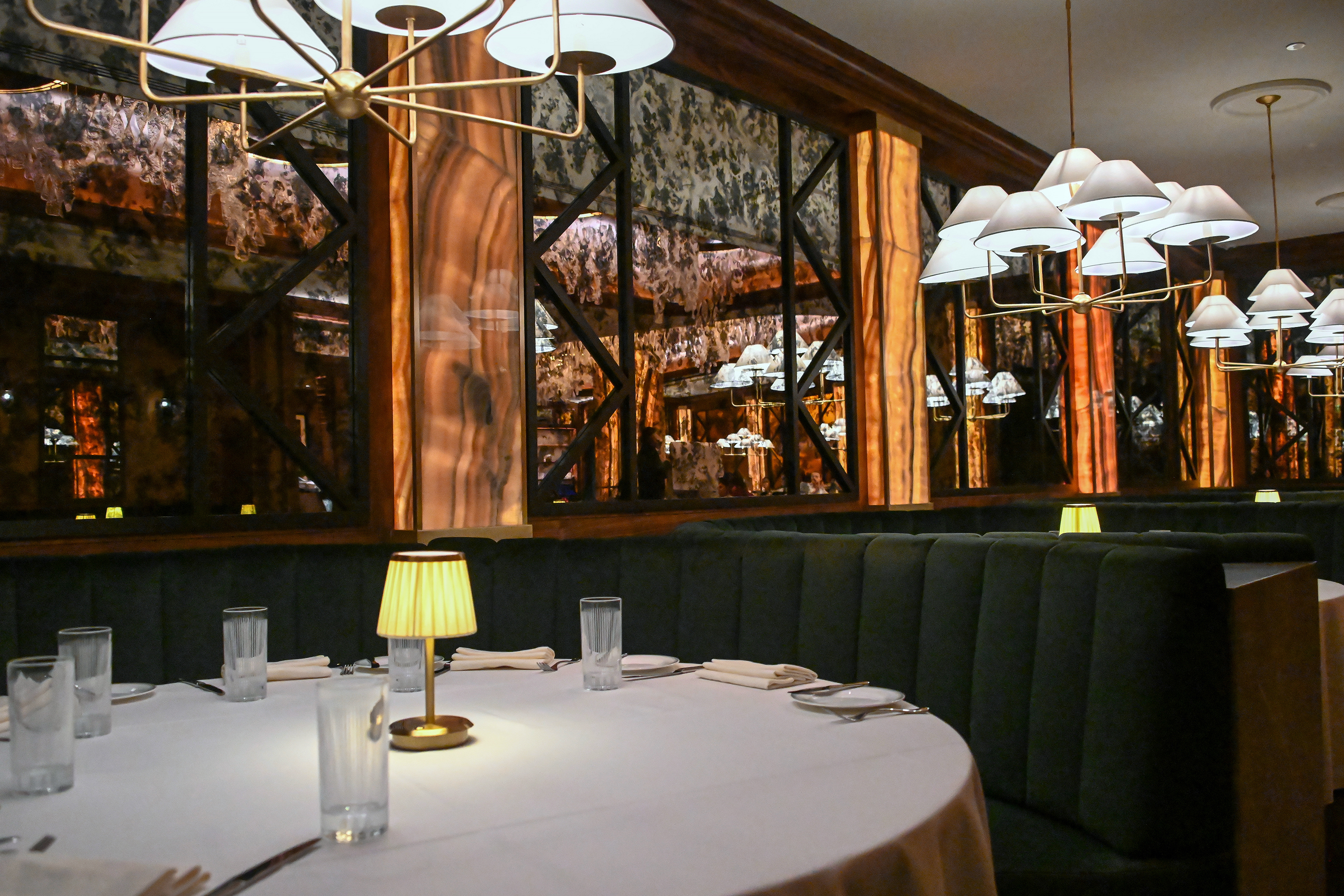 Atlas Restaurant Group new restaurant called The Ruxton in the former Fleming's Steakhouse space in Harbor East. The new spot, described as a "classic steakhouse," with many large group seating areas. (Kevin Richardson/Staff)