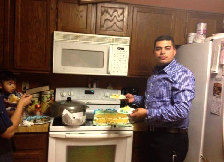 Maynor Yessir Suazo Sandoval at a family gathering when he first came to the U.S. He was a construction worker that died while he was working on the Francis Scott Key Bridge when it collapsed.