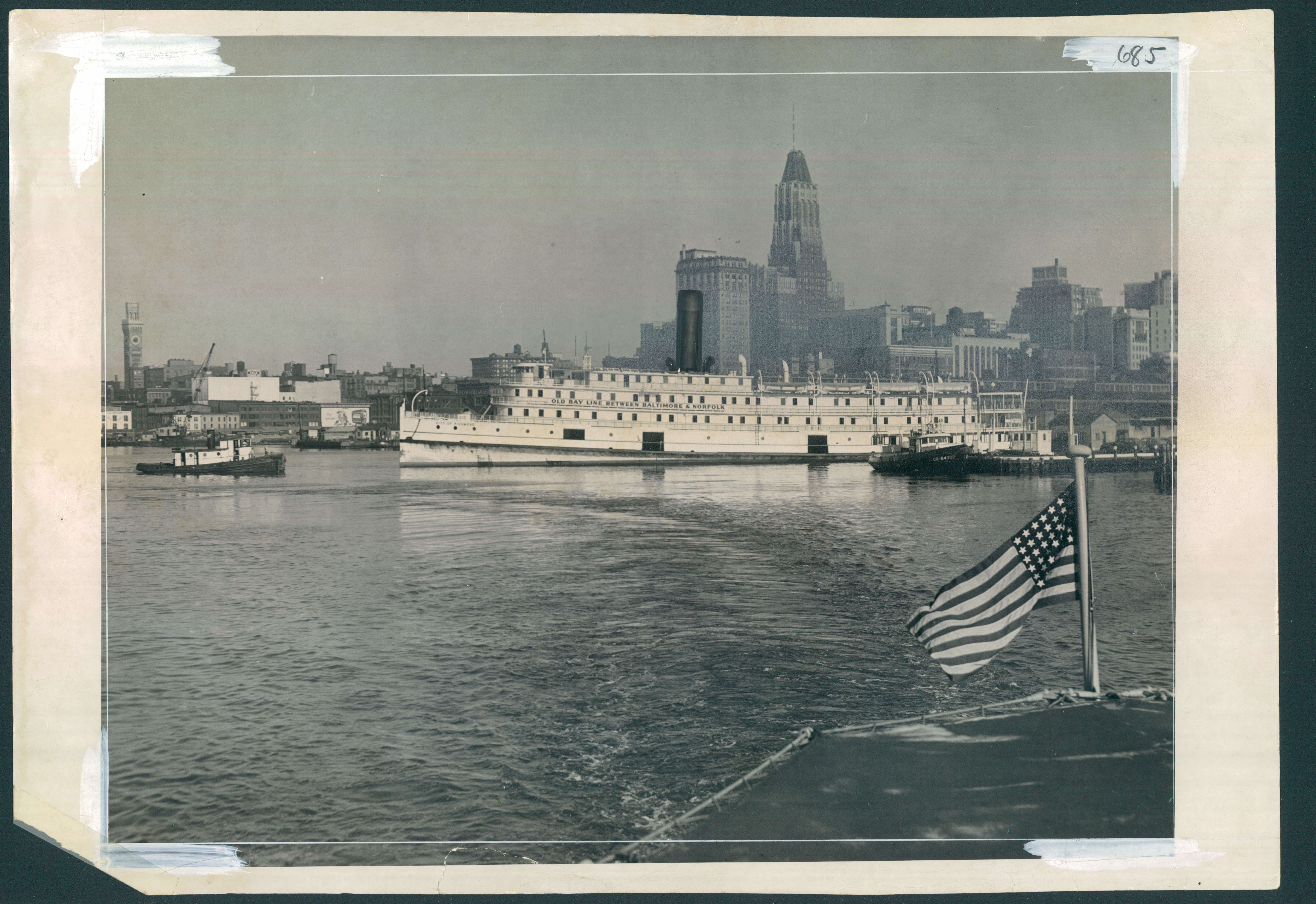 September 6, 1950 - Old Bay Line Boat "City of Richmond" rests in Baltimore's Inner Harbor. Photo by Walter M. McCardell BKM-715-BSDate Created: 1950-09-06 Copyright Notice: Baltimore Sun Folder Description: City Of Richmond Folder Extended Description: 454 - 129 | ( Ship) | Title: CITY OF RICHMOND (SHIP) Subject: CITY OF RICHMOND (SHIP)