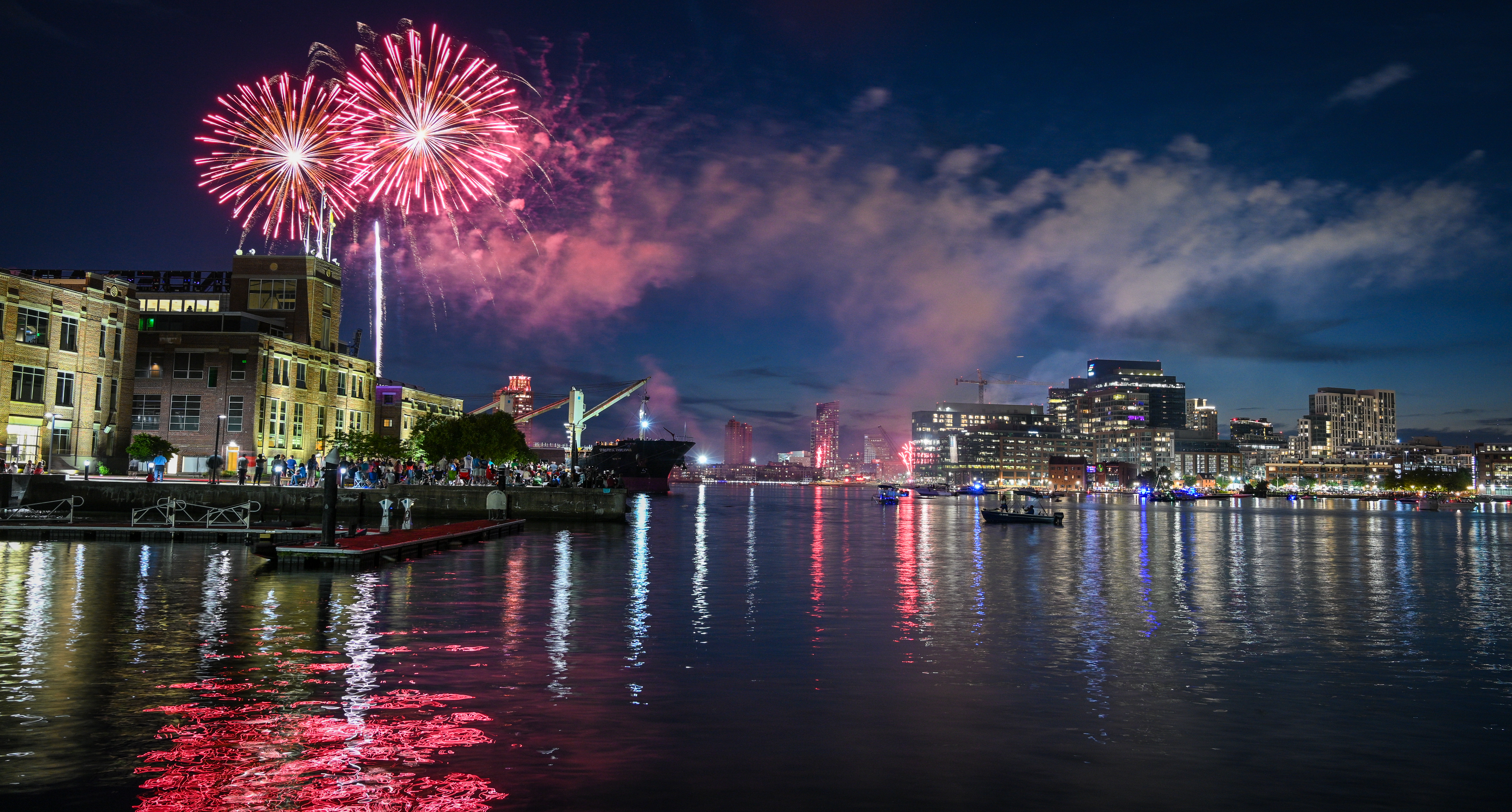 Fourth of July fireworks light up Baltimore's Inner Harbor.