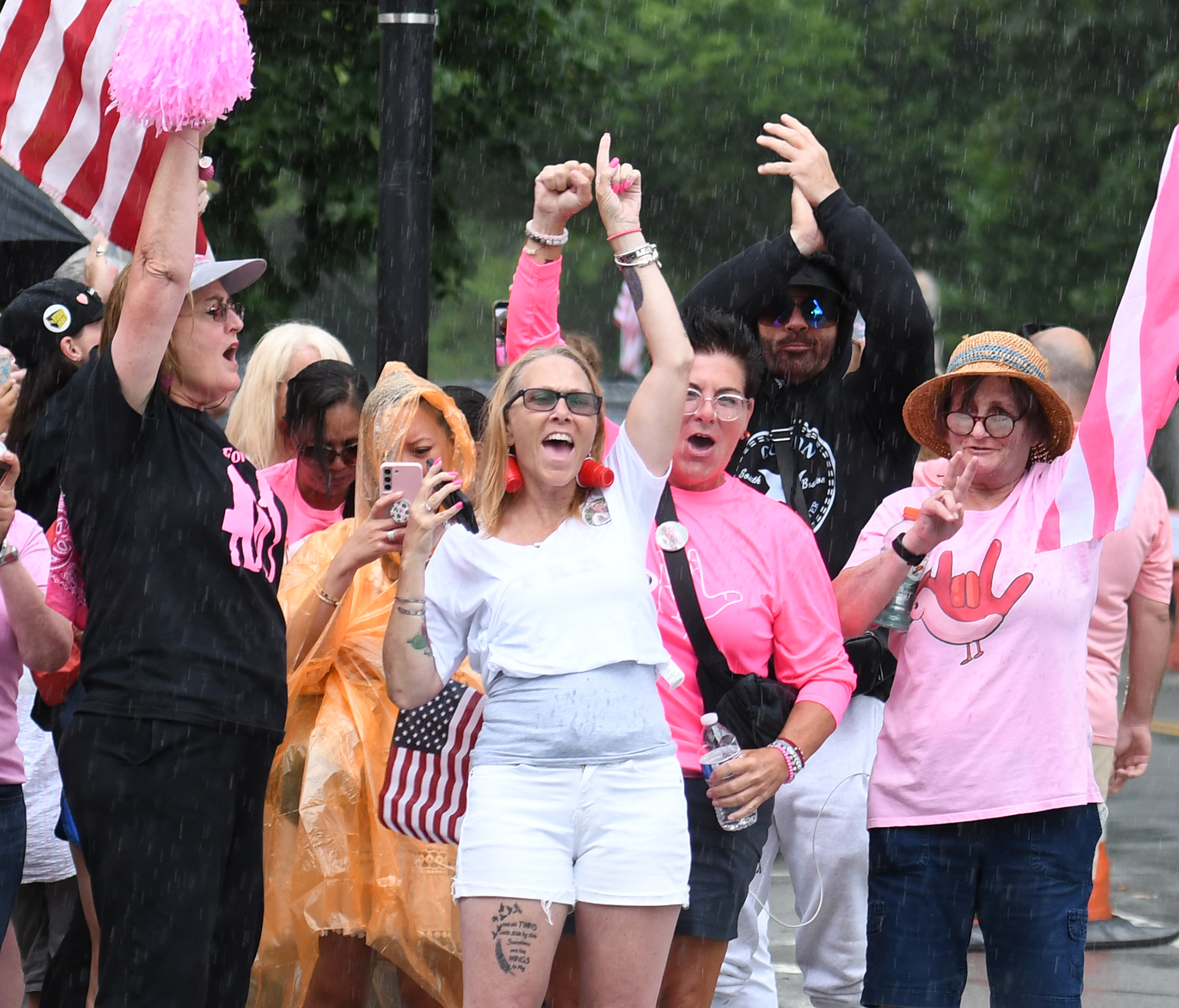 Supporters of Karen Read react as they learn that a mistrial was declared in her murder trial at Norfolk Superior Court in Dedham. (Chris Christo/Boston Herald)