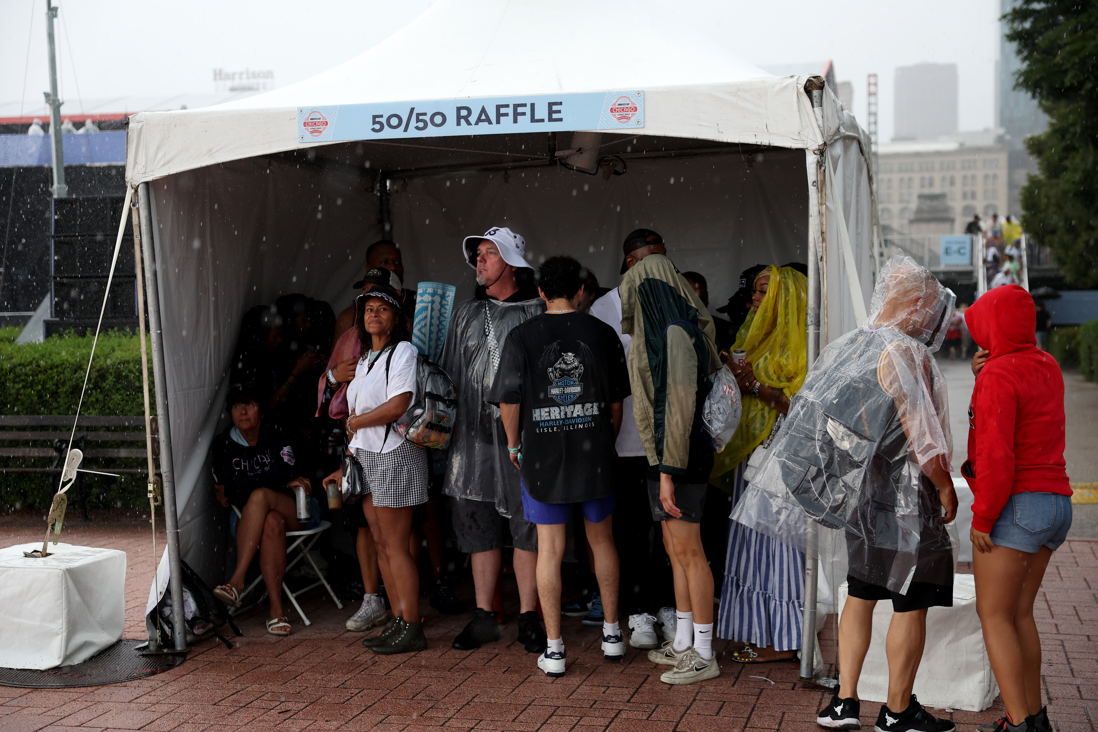 Rain hits the NASCAR Chicago Street Race for the second year in a row on Sunday, July 7, 2024. (Eileen T. Meslar/Chicago Tribune)