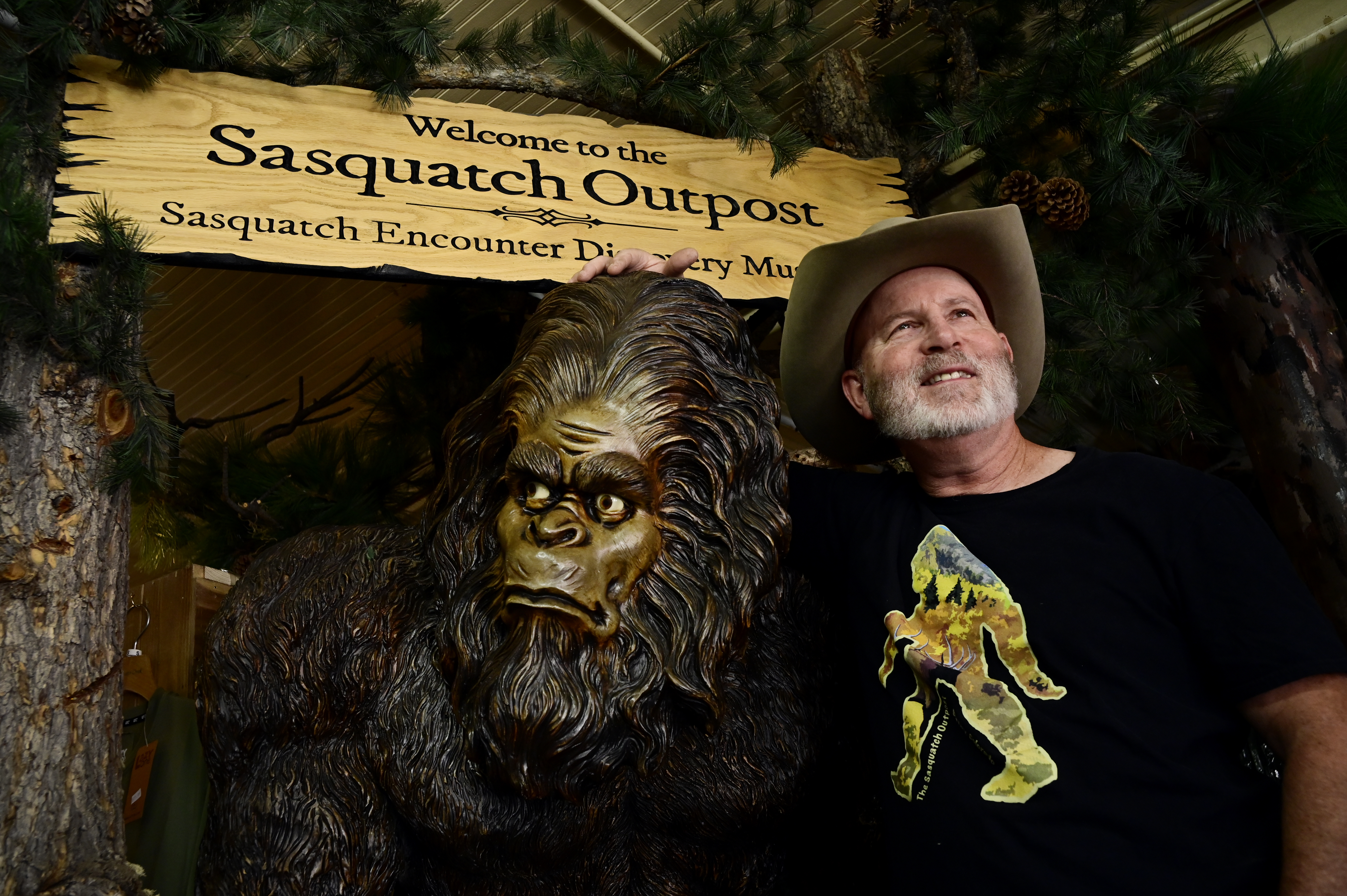 Jim Meyer, owner of Sasquatch Outpost, poses for a portrait at the outpost in Bailey, Colorado on Wednesday, June 26, 2024. (Photo by Hyoung Chang/The Denver Post)