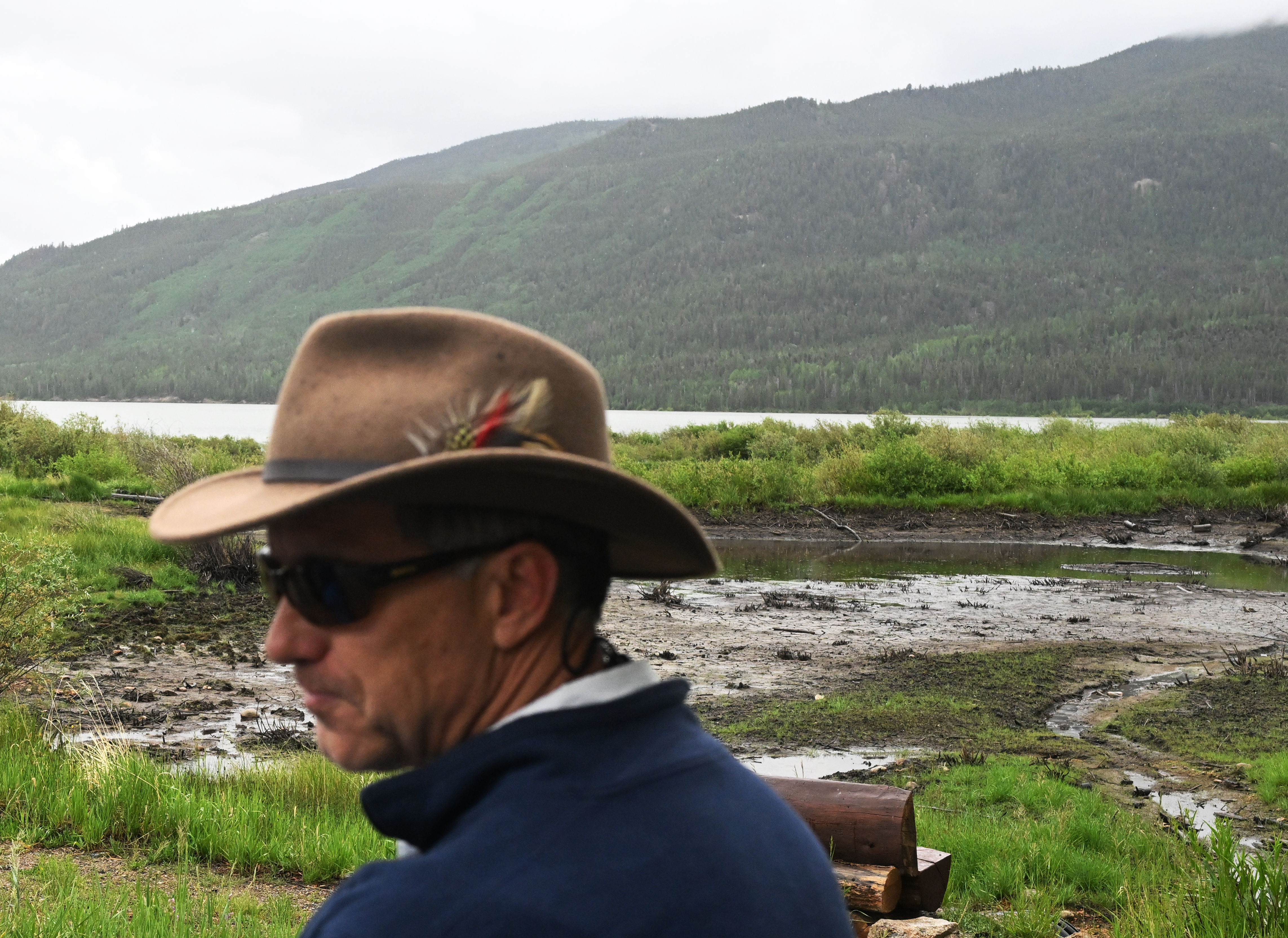 Robert Krehbiel, who lives near the historic town of Twin Lakes, is upset that the popular Barn Pond near the town is drying up after a developer in the area blocked water from the stream feeding the pond, shown near Twin Lakes, Colorado, on July 1, 2024. (Photo by RJ Sangosti/The Denver Post)