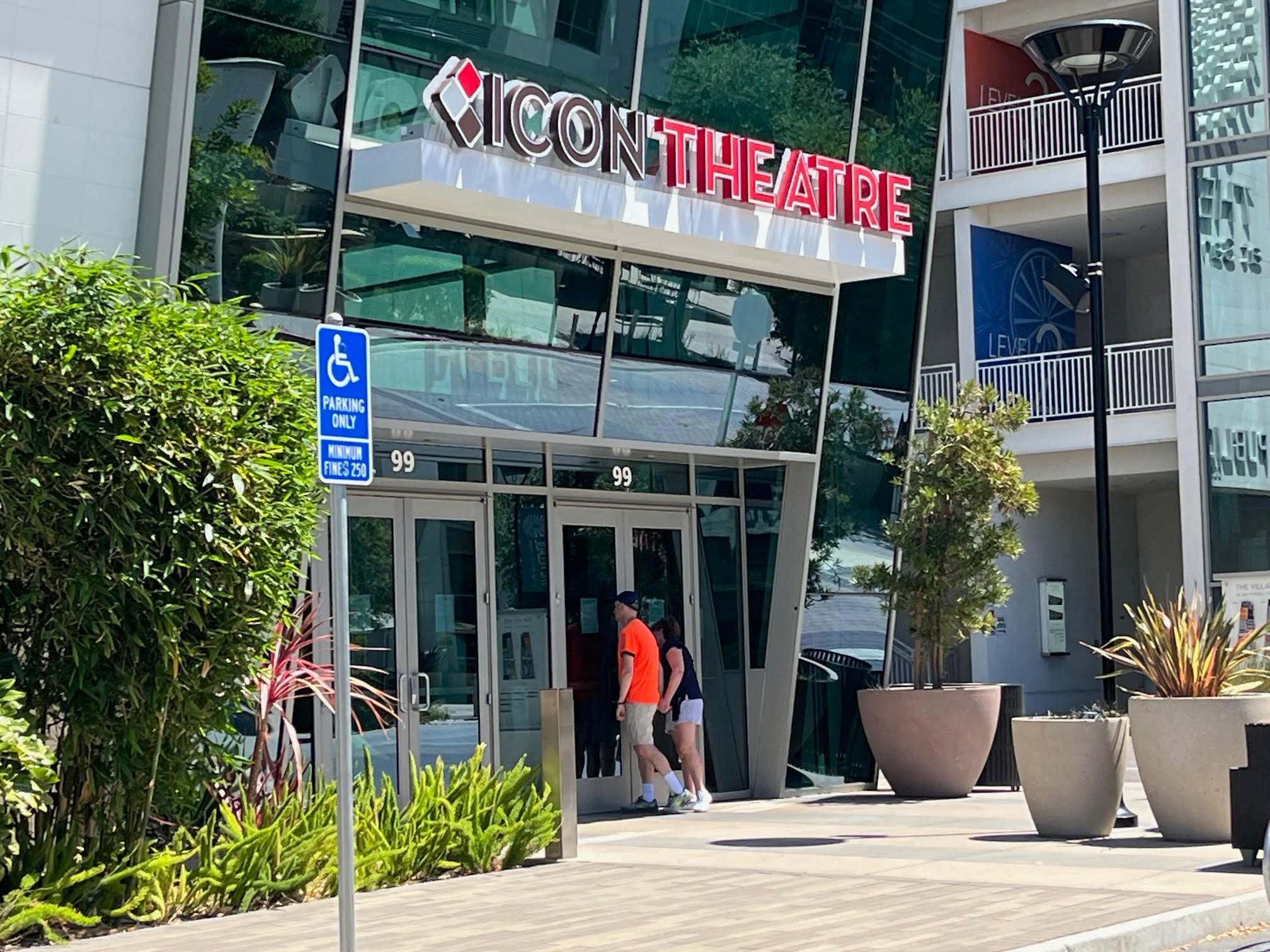 The shuttered and locked ShowPlace ICON Theatre & Kitchen located in The Village at San Antonio Center at 2575 California Street in Mountain View, July 2, 2024.   (George Avalos/Bay Area News Group)