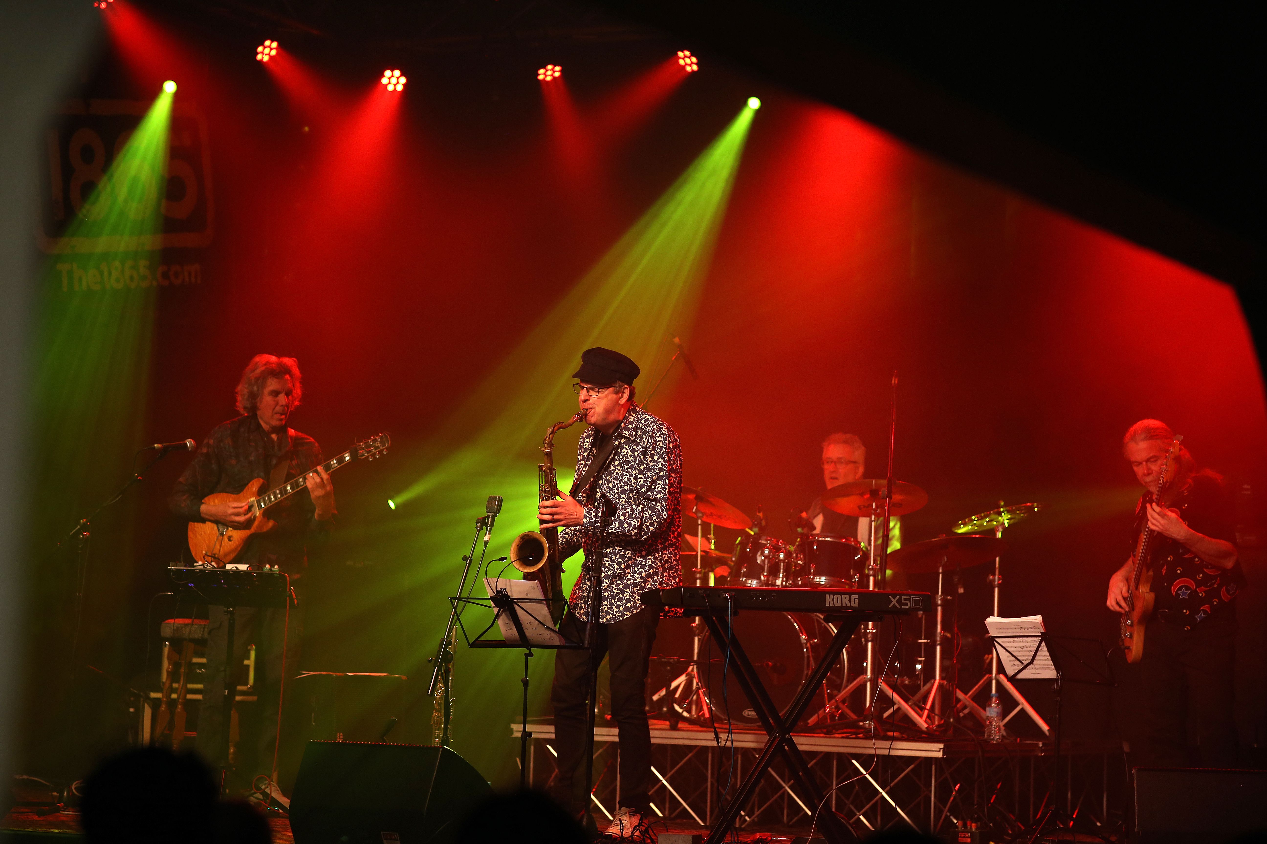 SOUTHAMPTON, ENGLAND - MARCH 20: (L-R) John Etheridge, Theo Travis and Fred Thelonious Baker of Soft Machine perform at The 1865 on March 20, 2022 in Southampton, England. (Photo by Harry Herd/Redferns)