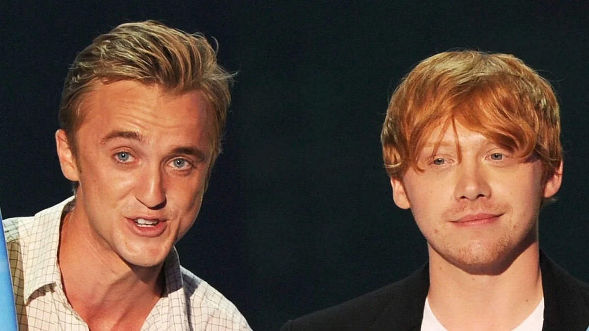 Tom Felton and Rupert Grint onstage during the 2011 Teen Choice Awards held at the Gibson Amphitheatre on August 7, 2011 in Universal City, California.