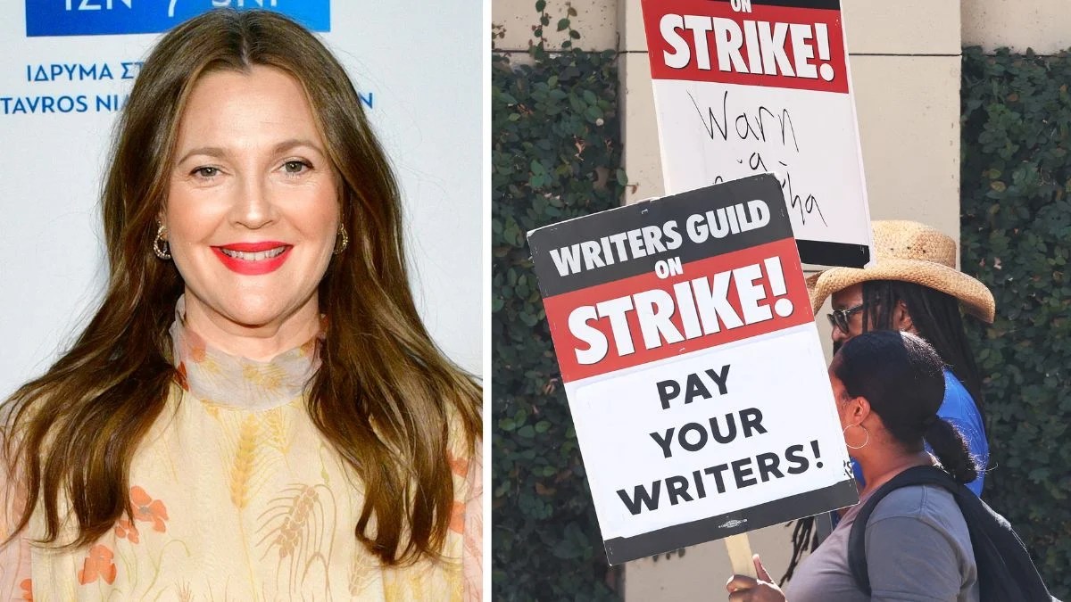 Drew Barrymore, WGA strikers (Photo credit: Getty Images)