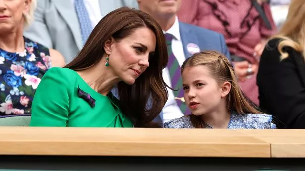 Kate Middleton watching Wimbledon with her daughter Princess Charlotte in 2023