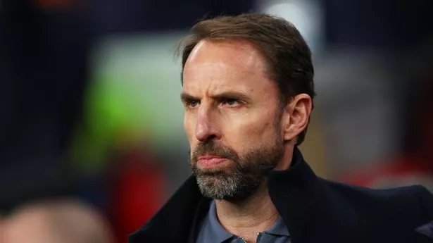 LONDON, ENGLAND - MARCH 23: Gareth Southgate, Manager of England men's senior team, looks on during the international friendly match between England and Brazil at Wembley Stadium on March 23, 2024 in London, England. (Photo by Eddie Keogh - The FA/The FA via Getty Images)