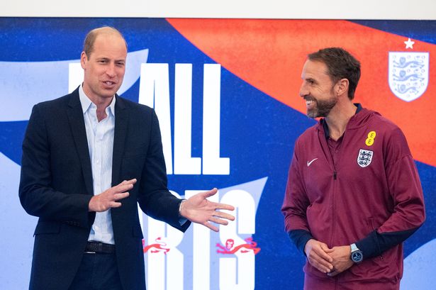 Prince William and Gareth Southgate last month 