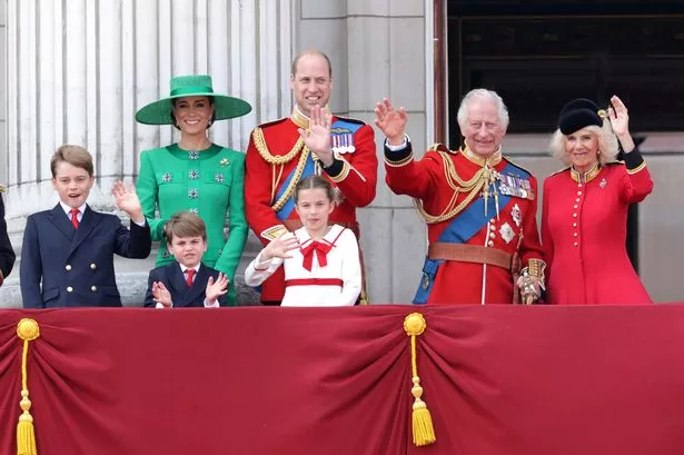 The royal family are pictured at last year's Trooping the Colour