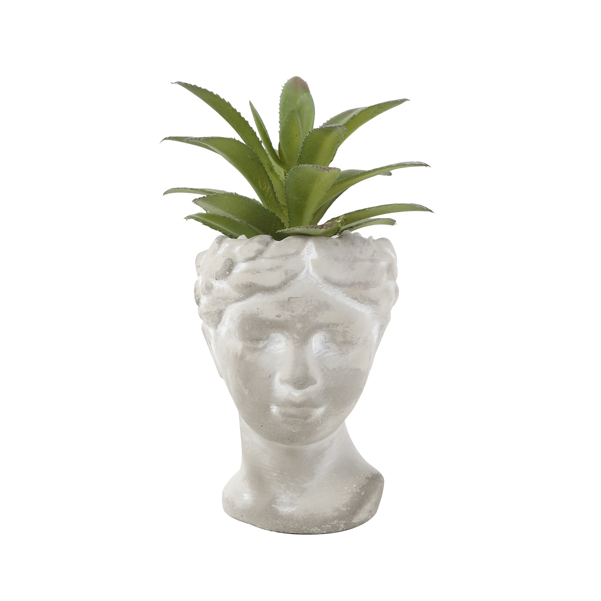 Mainstays 3 inch Tabletop Artificial Succulent in Cement Face Planter