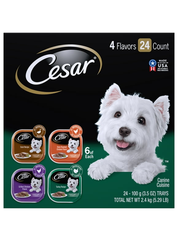 Cesar Wet Dog Food Variety Pack, 3.5 oz Trays (24 Pack)