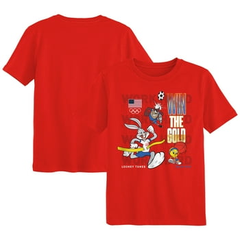 Preschool Red Team USA Looney Tunes Win The Gold T-Shirt