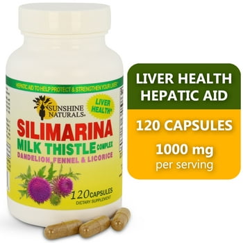 Sunshine Naturals Milk Thistle Complex, 120 Capsules I Silimarina, Dandelion, Fennel, Licorice, Liver Health, Dietary Supplements I Natural Remedy for Liver Health