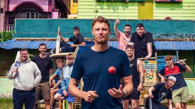 Undated BBC handout photo of Andrew 'Freddie' Flintoff in India, with (Bottom row) Ben, Kyle, Eli, Sean, Freddie, Finn, Hemi, Dylan, (Top row) Adnan, Harrison and Josh, for his BBC documentary, called Freddie Flintoff's Field Of Dreams On Tour