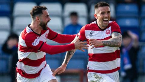 Hamilton Academical players celebrating