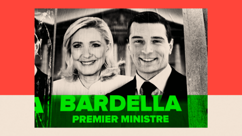 Poster showing Marine Le Pen and Jordan Bardella