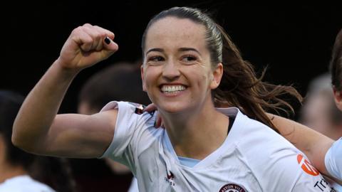 Anna Patten celebrates scoring for Aston Villa