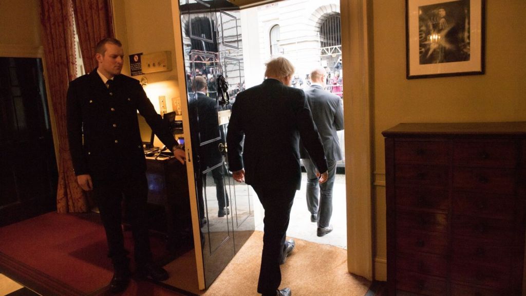 Boris Johnson leaves Downing Street
