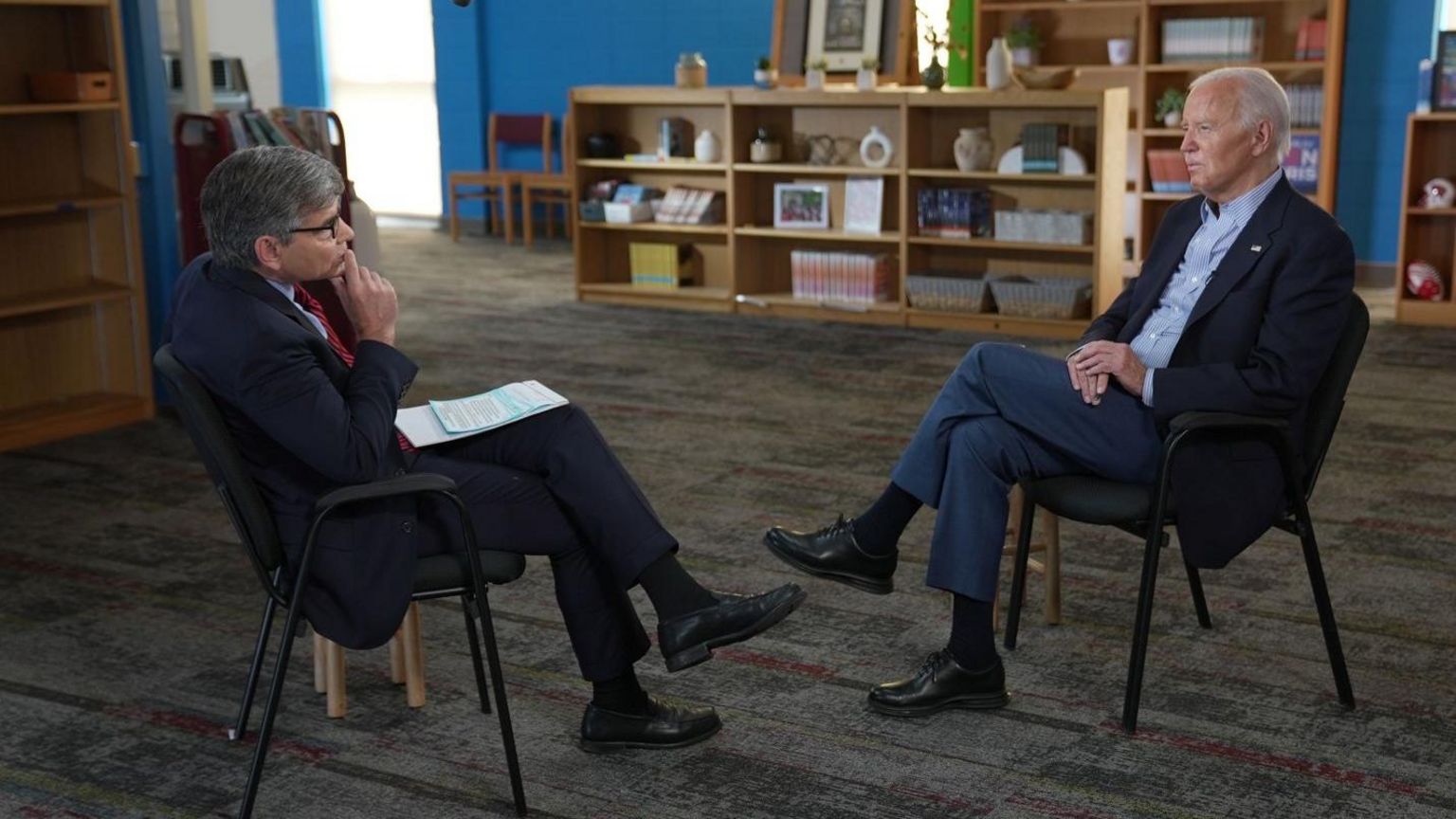 Joe Biden speaks with George Stephanopoulos