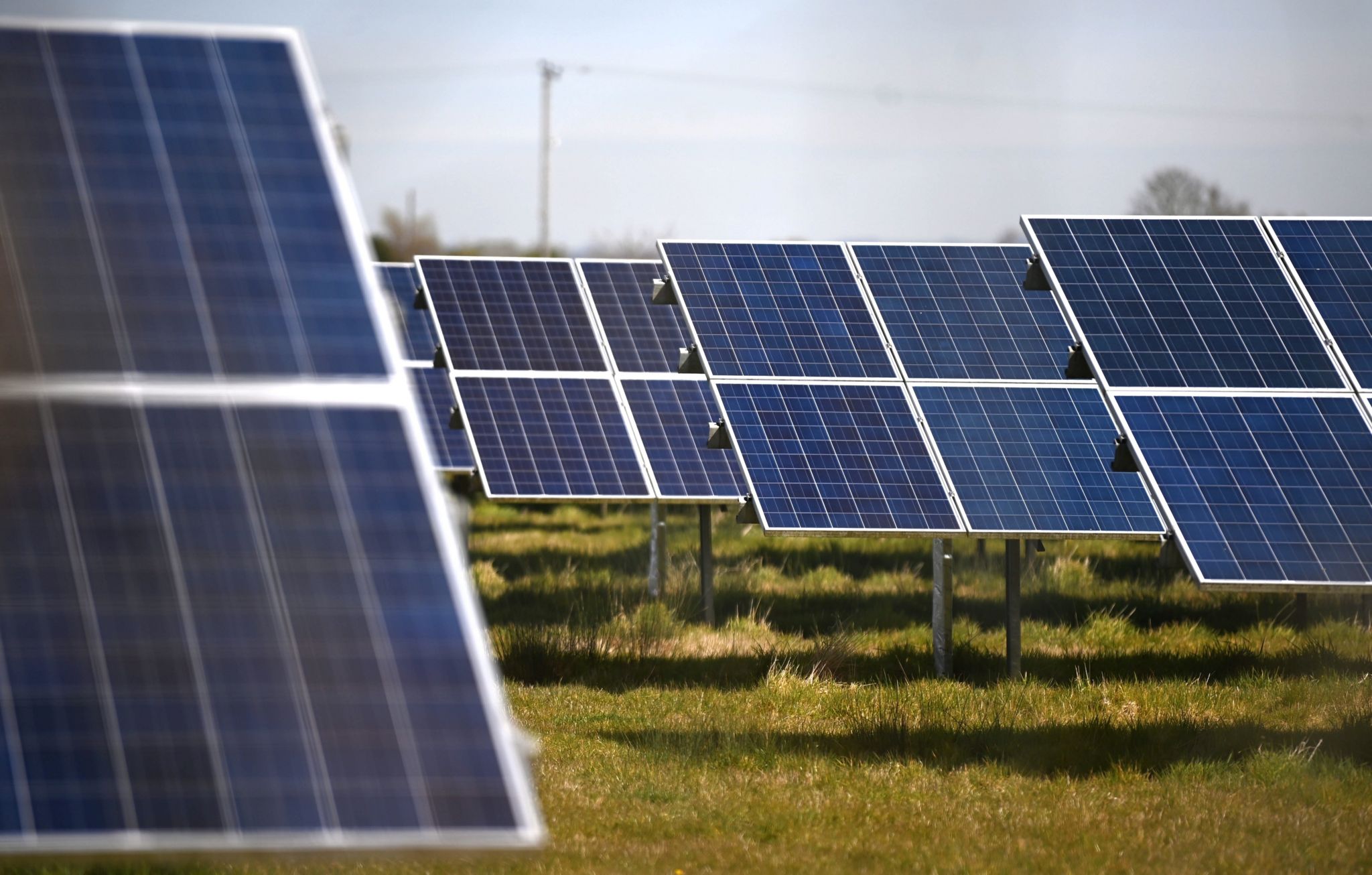 Solar panels in a field in Romney