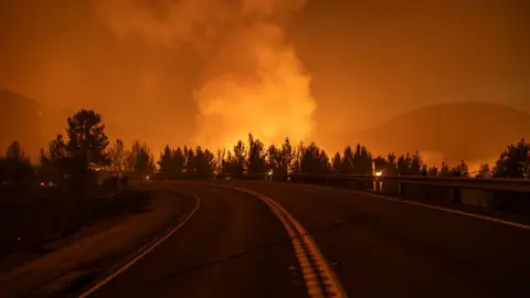 The Line Fire turns California sky orange 