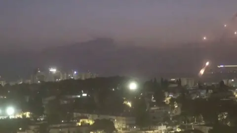 Missiles being fired from Lebanon