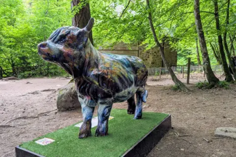 Joanne Baird Hairy Highland Coo Trail sculpture at The Hermitage