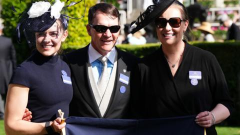 Aidan O'Brien celebrates with his family