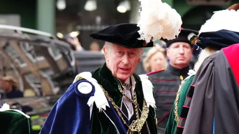 PA Media King Charles III arrives at the Order of the Thistle ceremony in Edinburgh