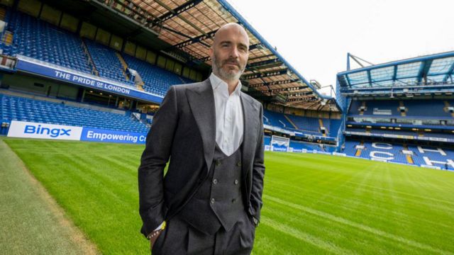 Enzo Maresca visits Stamford Bridge