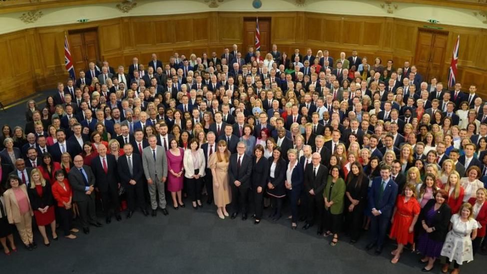 Hundreds of Labour MPs pose for a first day of term photo