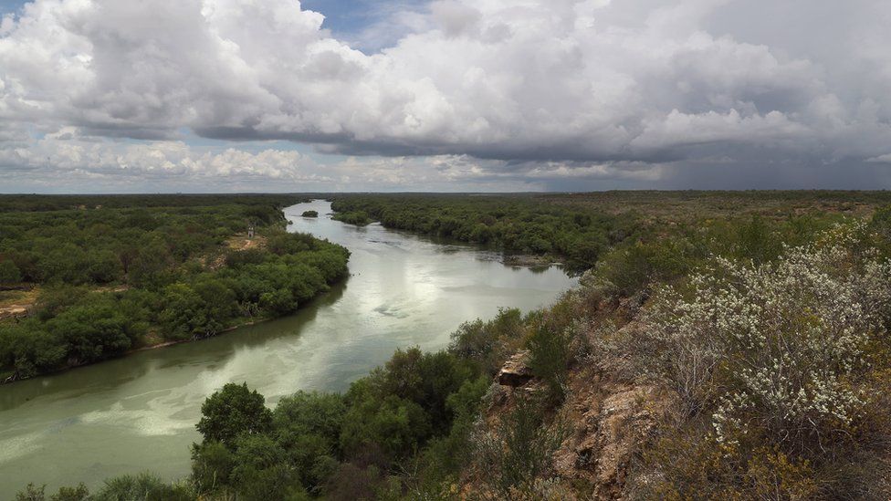 The Rio Grande flows along the U.S.-Mexico border on August 16, 2016 near Roma, Texas.