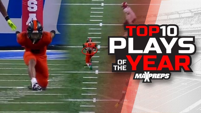 A behind the back interception headlines the top 10 plays of the 2023 high school football season.