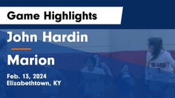 John Hardin  vs Marion  Game Highlights - Feb. 13, 2024