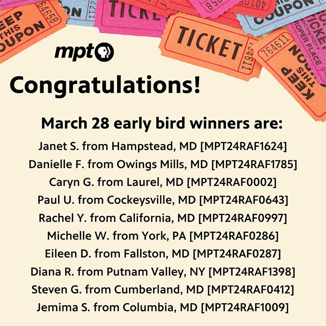 March 28 Early Bird Winners