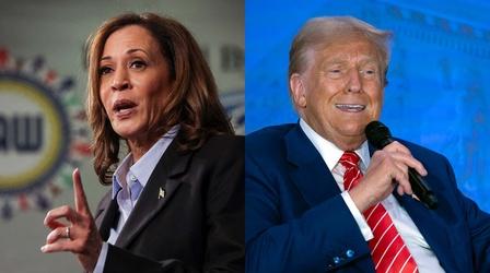 Video thumbnail: PBS News Hour Comparing Trump's and Harris' ideas on how to boost economy