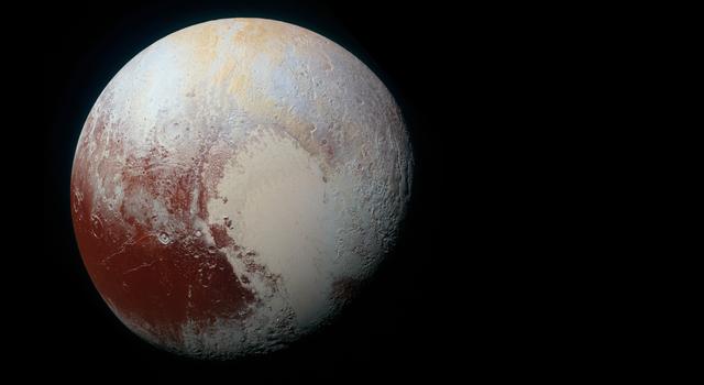 Image of Pluto in false color from NASA's New Horizons mission