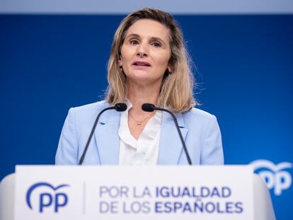 La vicesecretaria de Desarrollo Sostenible del PP, Paloma Martín, en rueda de prensa en la sede del partido el pasado diciembre.